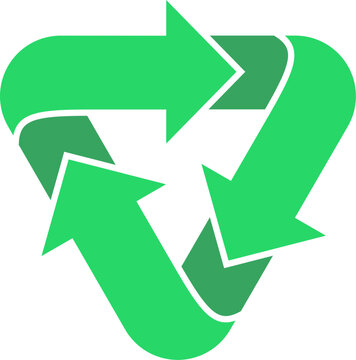Minimalist Recycling Renewable Loop Eco Safety Environment Arrows Symbol Icon Graphic Vector Illustration