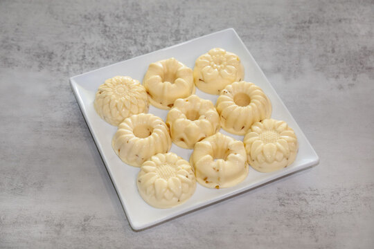 Single serving homemade Mexican Mosaic Milk gelatin Dessert.