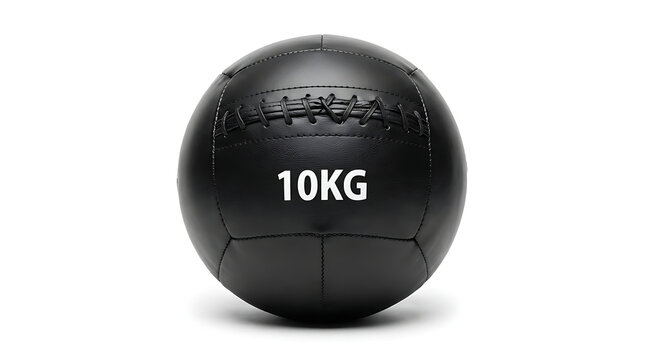 Weighted 10kg Black Medicine Ball for Gym Strength Training and Athletic Conditioning Workouts
