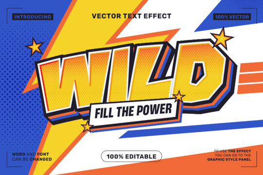 Editable Wild Comic Cartoon Text Effect for Poster Branding and Gaming Design