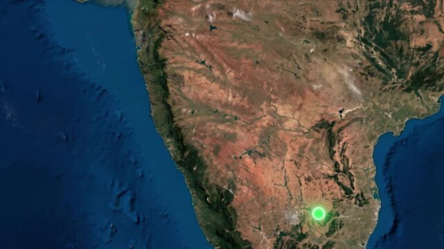 地球衛星軌道から見るムンバイからベンガルールへ光子が移動する光ネットワーク