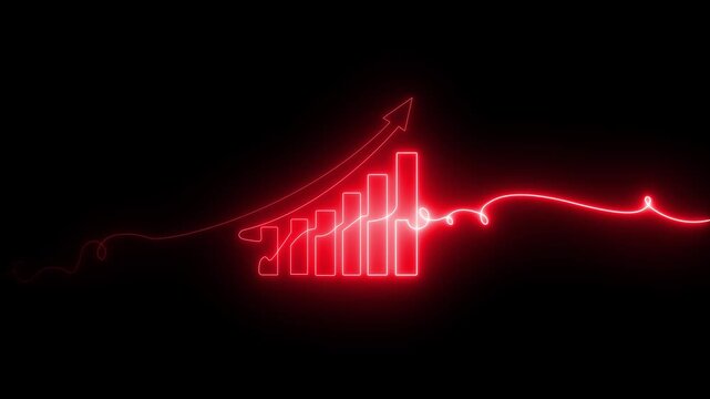 Line money one continuous finance art graph financial icon coin single. Growth one line money chart sketch cash concept hand investment business arrow motion animated transparent background.