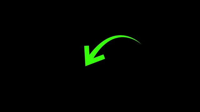 Unique hand-drawn blue marker arrow isolated transparent, arrow marker isolated mark hand-drawn, Marked arrow animated isolated on transparent motion animated black background