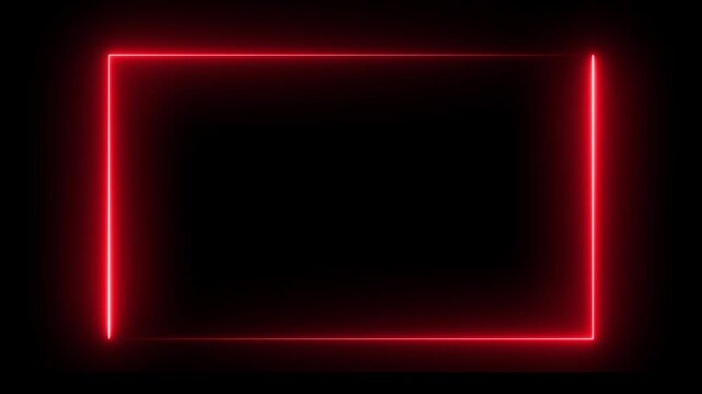 Animation of glowing neon rectangles transparent background. abstract glowing blue neon rectangle border frame.motion animated transparent background