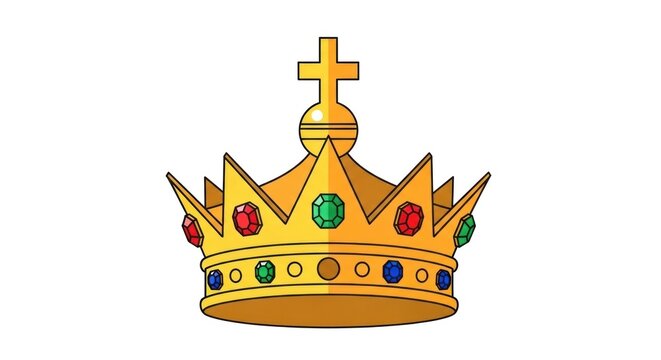 Golden Crown with Jewels and Cross.