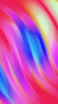 Vivid curved color bands of magenta deep blue warm orange and soft red blending in smooth luminous abstract motion