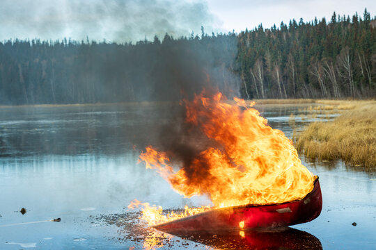 boat on fire