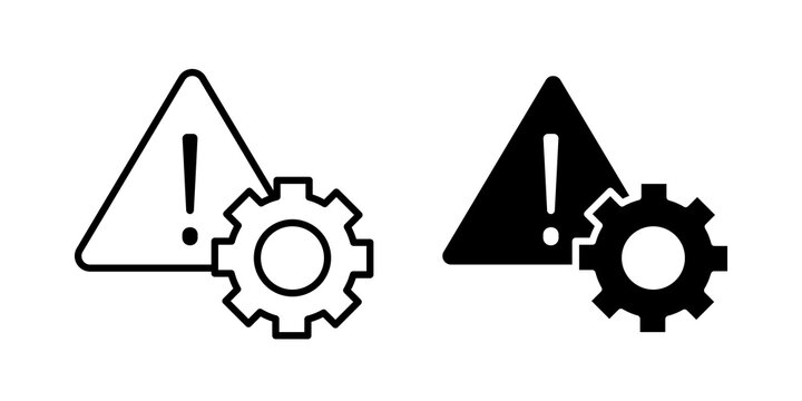 System error icon flat outline in black