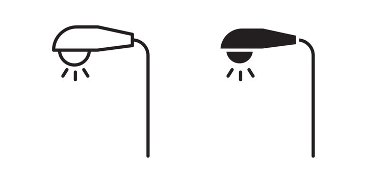 Street light icon flat outline in black