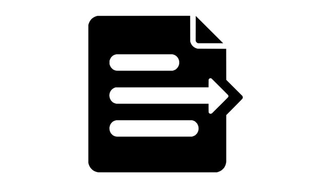 Document export icon with file transfer arrow for digital sharing and data movement