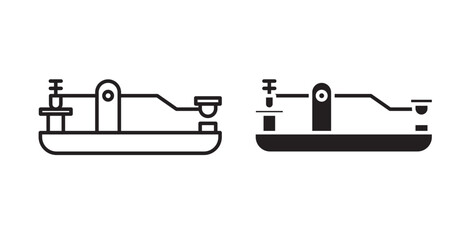 Morse code icon flat outline in black © Warpiya