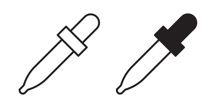 Eye dropper icon flat outline in black