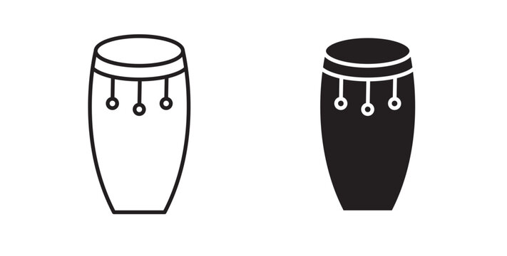 Conga icon flat outline in black