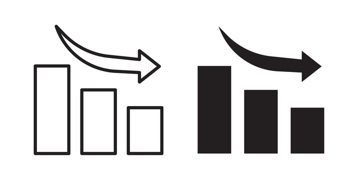 Chat arrow down icon flat outline in black