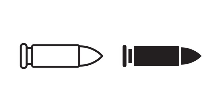 Bullet icon flat outline in black