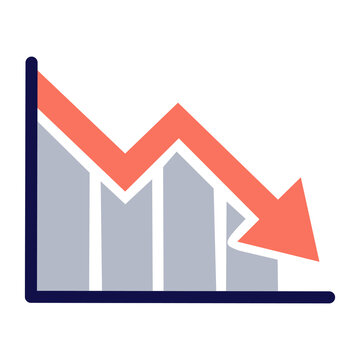 Declining Sales Chart Flat Illustration