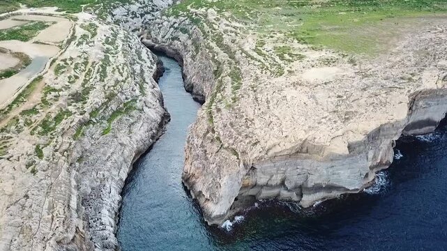 Wilderness of the coastline of Gozo Island, Malta