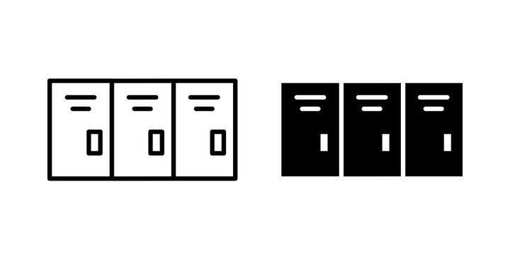 Banking locker icon flat outline in black