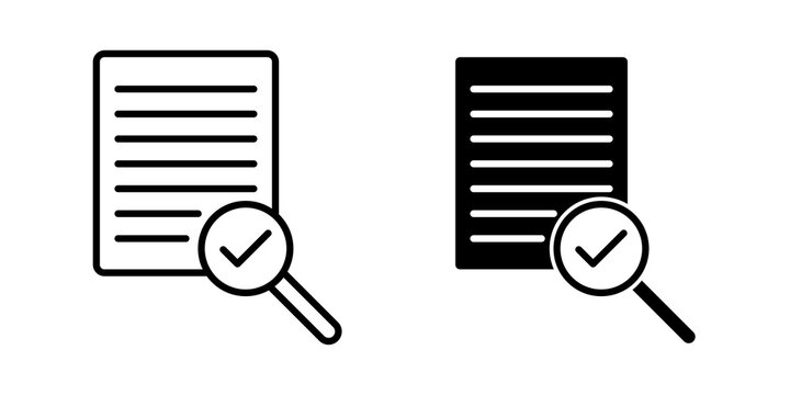 Audit icon flat outline in black