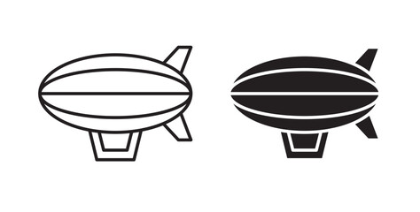 Airship icon flat outline in black © Warpiya