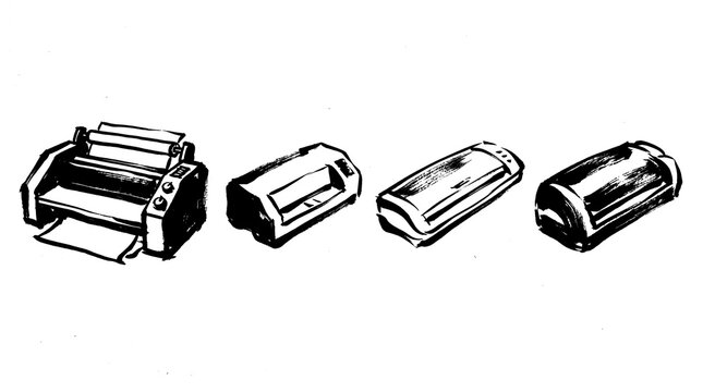 laminator , Japanese ink brush painting set PNG