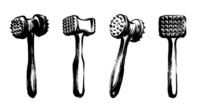 meat tenderizer , Japanese ink brush painting set PNG