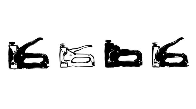 staple gun , Japanese ink brush painting set PNG