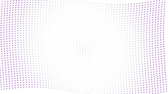 Abstract Wavy Halftone Dot Grid Motion Background | Purple and White Geometric Wave Pattern Loop
