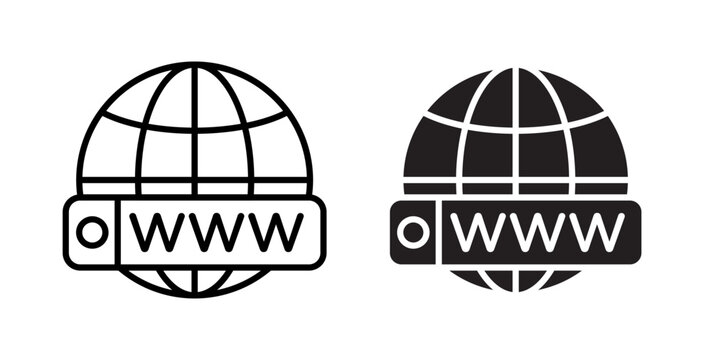 Domain icon flat outline in black