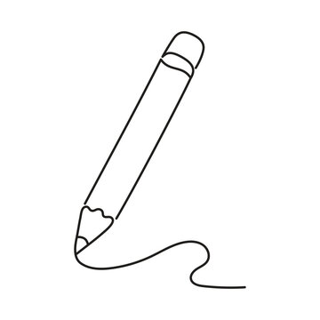 continuous line pencil drawing outline