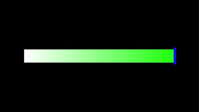 Minimalist green progress loading bar with blue endpoint animation loop