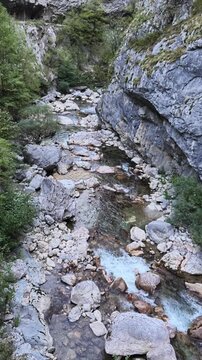 peja bistrica river flowing through rugova canyon in kosovo video
