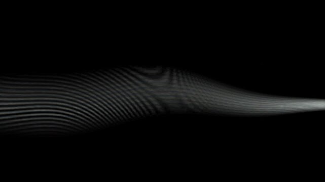 Abstract flowing thin parallel lines forming a gentle wave pattern on a dark background