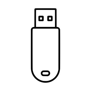 Portable Flash Drive Icon Outline. generative AI.