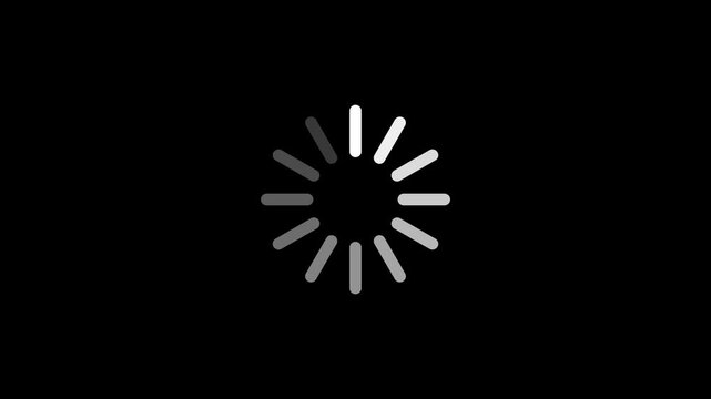 Circular loading spinner symbol rotating continuously on a clean dark background interface