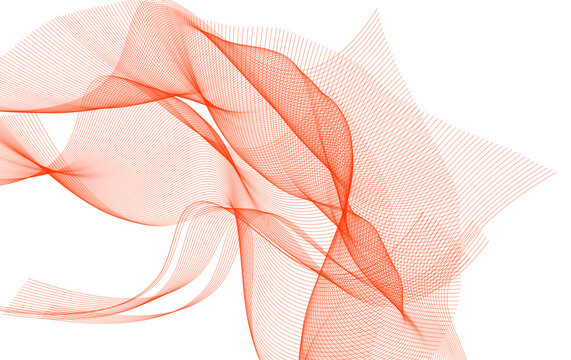 Vibrant orange abstract wave pattern on black background