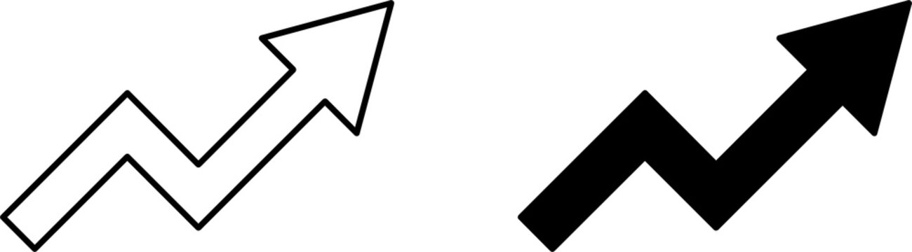 Growth chart arrow showing upward trend for financial success and business