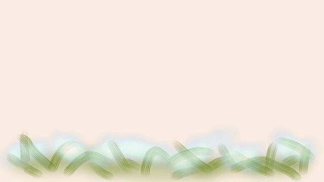 手書き風の草木に雪が被った冬のナチュラルなピンクの背景素材