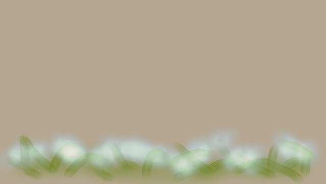手書き風の草木に雪が被った冬のナチュラルなモカブラウン背景素材