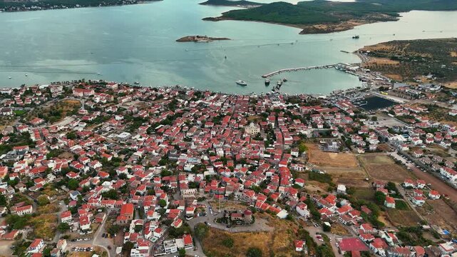 Aerial View of Cunda Island in Ayvalik Balikesir Turkey