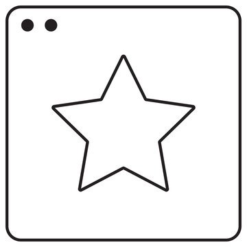 Minimalist star icon linear vector graphic, black line art star rating sign, simple app UI favorite symbol for digital interface
