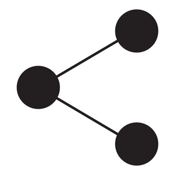 Minimalist Share Icon Vector Illustration, Black Network Node Symbol, Digital Connection Graphic for Web UI App Design