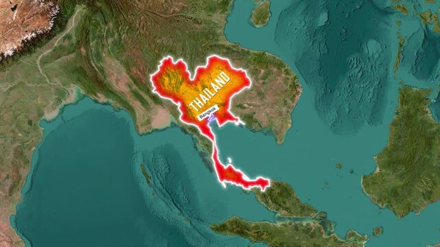 Detailed map of Thailand highlighting Bueng Kan province location