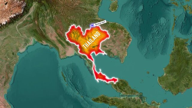 Detailed map of Thailand highlighting Bueng Kan province location