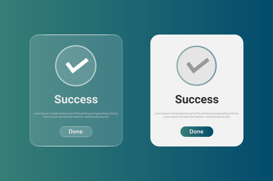 Success Confirmation Popup UI Design with Green Checkmark and Done Button
