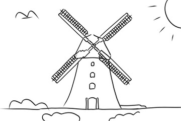 windmill illustration © Anin