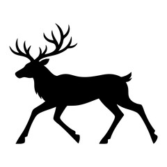 Vector silhouette illustration of a reindeer © Menhikki