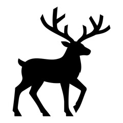 Vector silhouette illustration of a reindeer © Menhikki