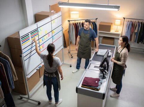 Retail team discusses seasonal worker onboarding safety plan