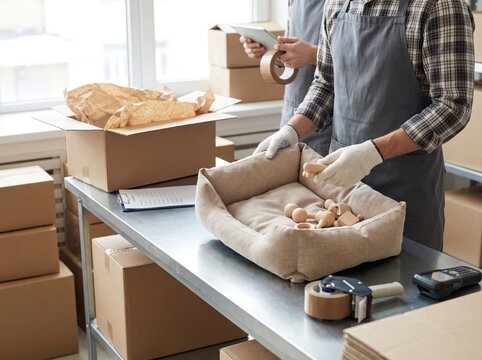 Warehouse workers processing holiday returns reverse logistics